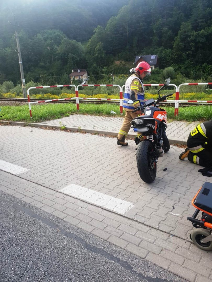 Muszyna - zderzenie motocykla z samochodem osobowym