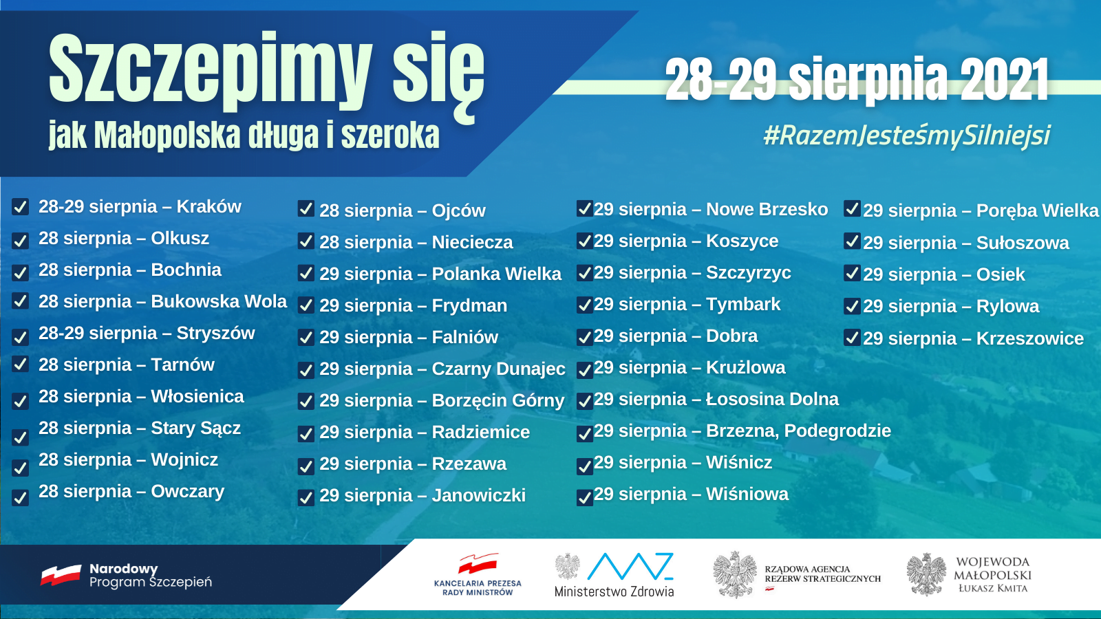 Plakat - szczepienia 28-29.08.2021