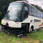 Wypadek autobusu i Toyoty w Witowicach Górnych. Nie żyje 48-latek i 51-latek, LPR