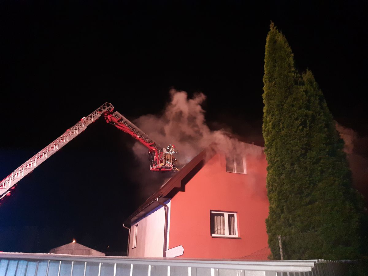 Powroźnik - pożar poddasza