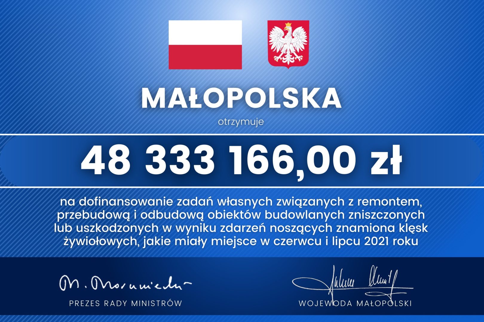 Przekazanie symbolicznych czeków dla samorządowców - 23.09.2021