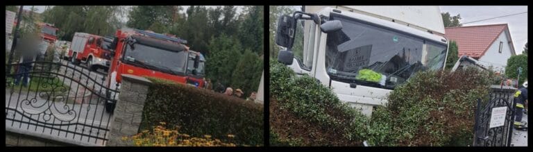 Zderzenie auta ciężarowego i osobowego w Stróżach. Droga wojewódzka zablokowana