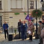 Antyrządowa demonstracja w Nowym Sączu, protest w obronie obecności Polski w UE