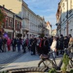Antyrządowa demonstracja w Nowym Sączu, protest w obronie obecności Polski w UE
