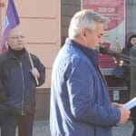 Antyrządowa demonstracja w Nowym Sączu, protest w obronie obecności Polski w UE