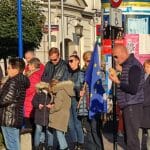 Antyrządowa demonstracja w Nowym Sączu, protest w obronie obecności Polski w UE