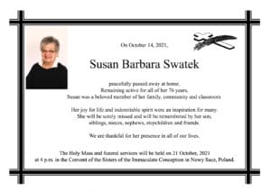Suzan Swatek, Nowy Sącz, klepsydra