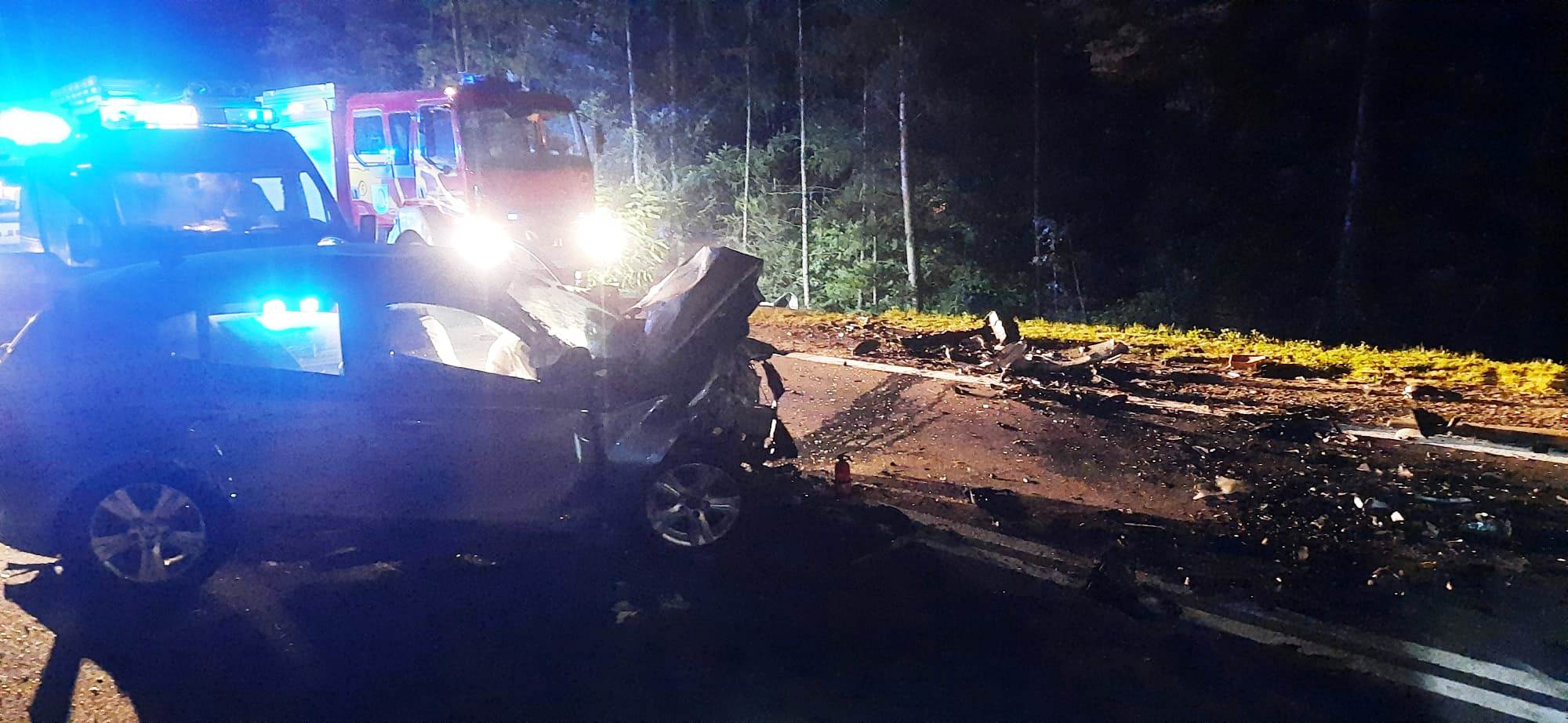Zabrzeż - zderzenie dwóch samochodów