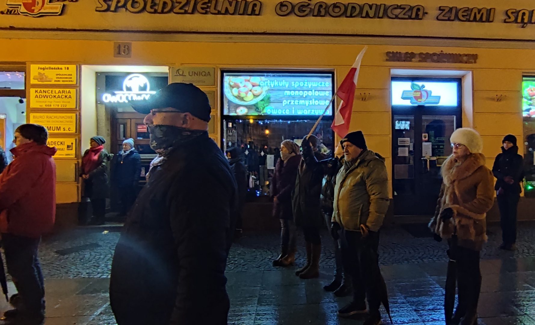 Protest przeciwko lex TVN Nowy Sącz