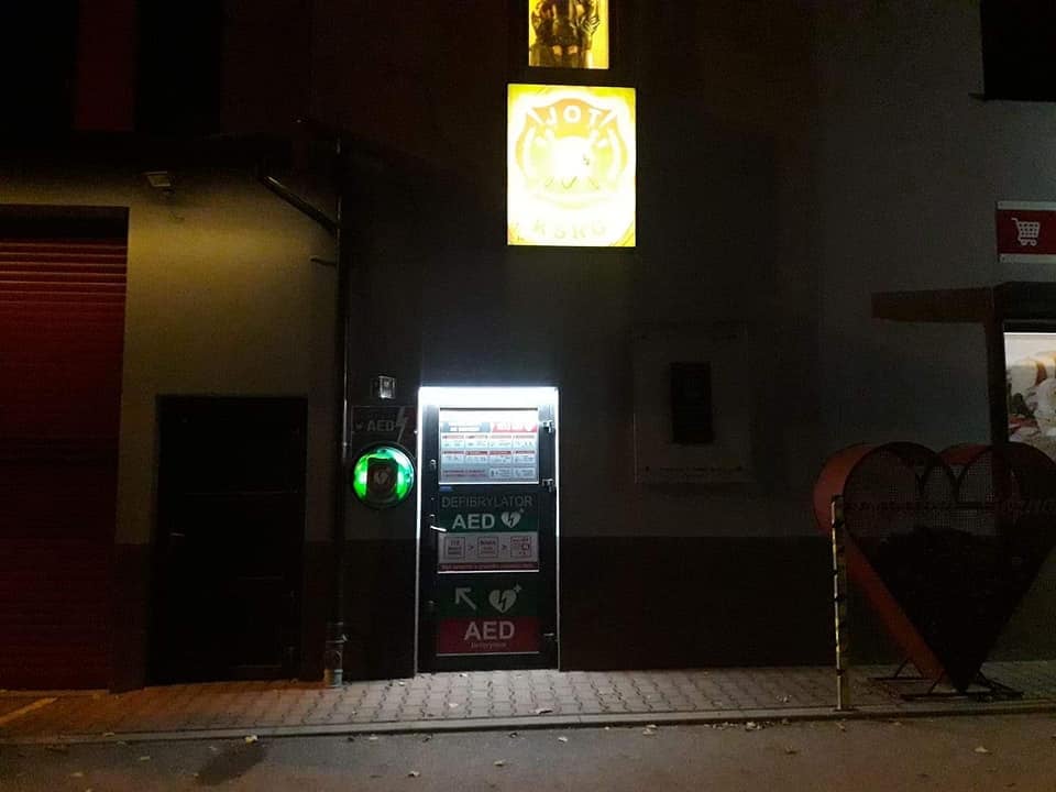 OSP Łososina Górna, wandale, defibrylator