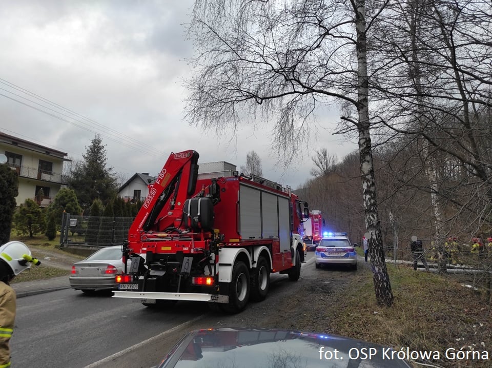 Kamionka Wielka, OSP Królowa Górna, samochód, most