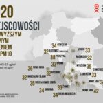 Miejscowości z najwyższym rocznym stężeniem PM10