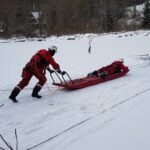 sanie lodowe, ćwiczenia, strażacy