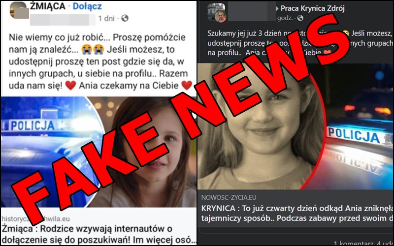 Fake news, Limanowa, Krynica, powiat nowosądecki, Limanowski, Ania, porwanie