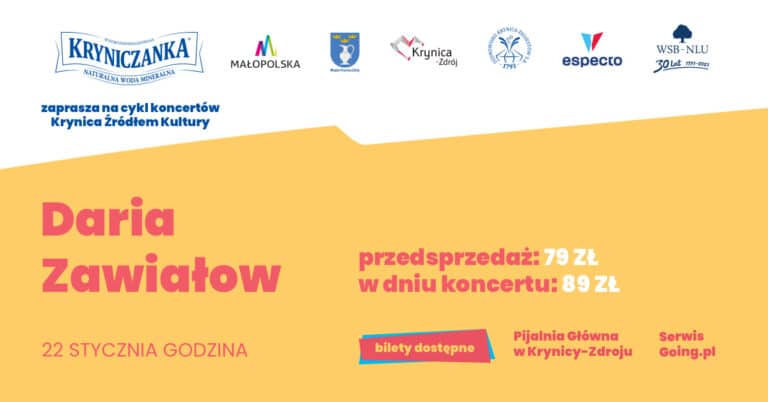 Daria Zawiałow | Krynica Źródłem Kultury 2022! Rozdajemy bilety!