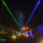 kładka, podświetlona ława, Gorlice, Miasto Światła