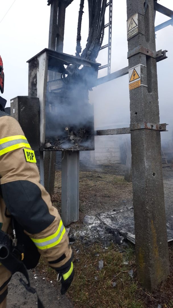 Dąbrowa - pożar skrzynki rozdzielczej