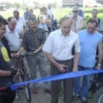 Jan Magiera otwarcie ściezki rowerowej w N. Sączu, 2003