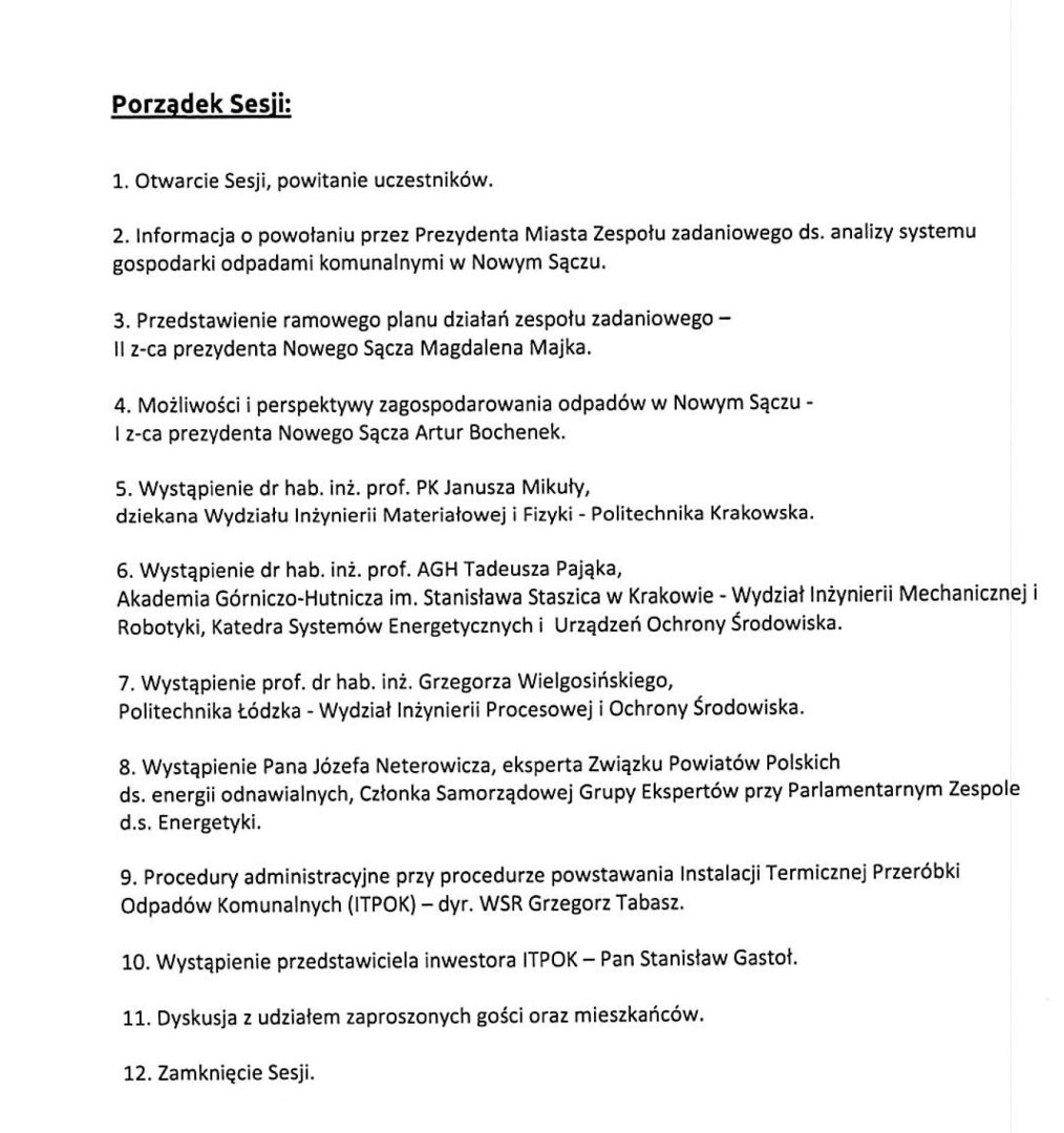 porządek sesji naukowo-obywatelskiej
