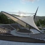 Amfiteatr, Krynica-Zdrój, Piotr Ryba, uzdrowisko, styl antyczny, Park Zdrojowy, Góra Parkowa