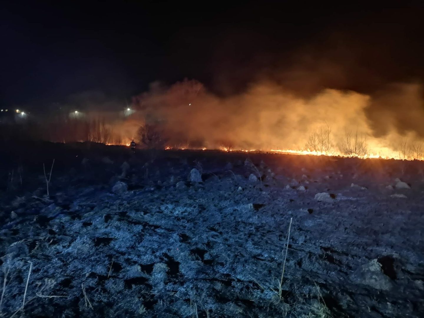 Sądecczyzna, pożar traw