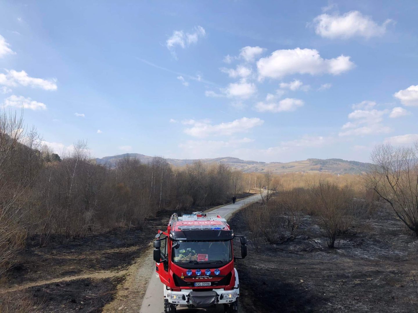 Sądecczyzna, pożar traw