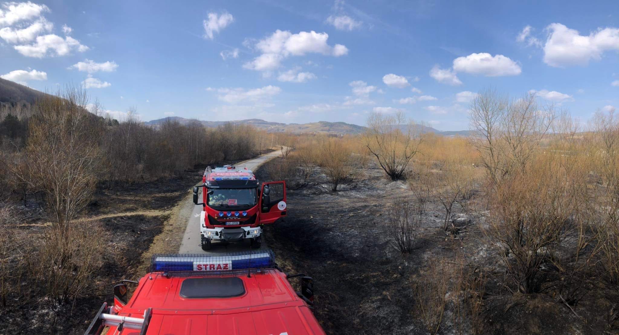 Sądecczyzna, pożar traw