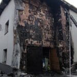 Łącko pożar elewacji
