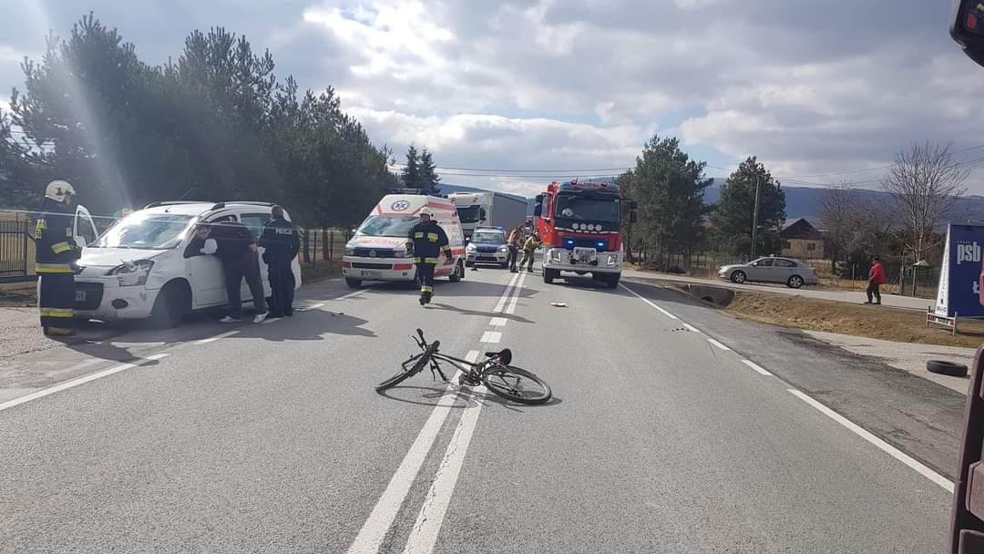Łososina Dolna, wypadek, rowerzysta
