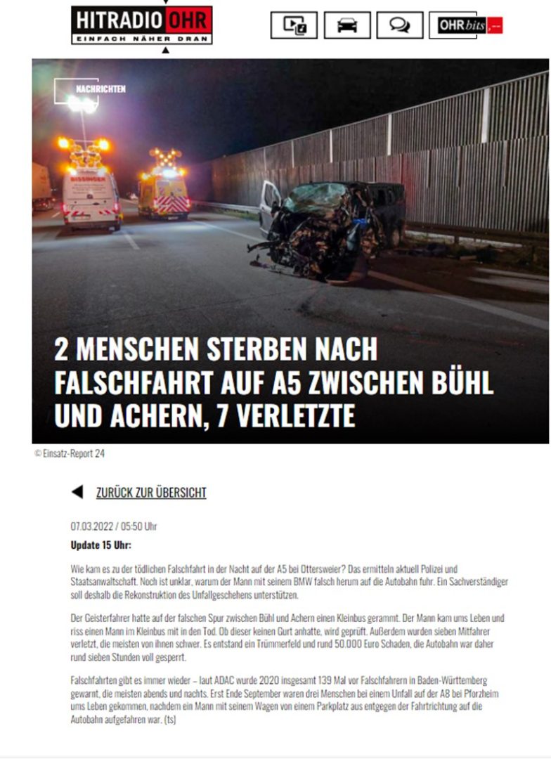 Niemcy, autostrada A5, wypadek busa, czeski kierowca, Limanowszczyzna