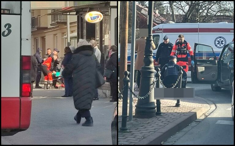 Nowy Sącz. Potrącenie na pasach i gwałtowne hamowanie kierowcy miejskiego autobusu przyczyną interwencji służb