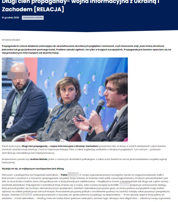 Pablo G., Forum Ekonomiczne, Forum Ukraina-Europa