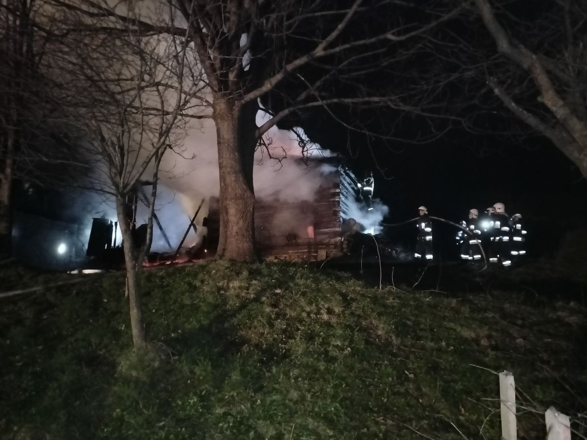 Sucha Struga - pożar budynku gospodarczego