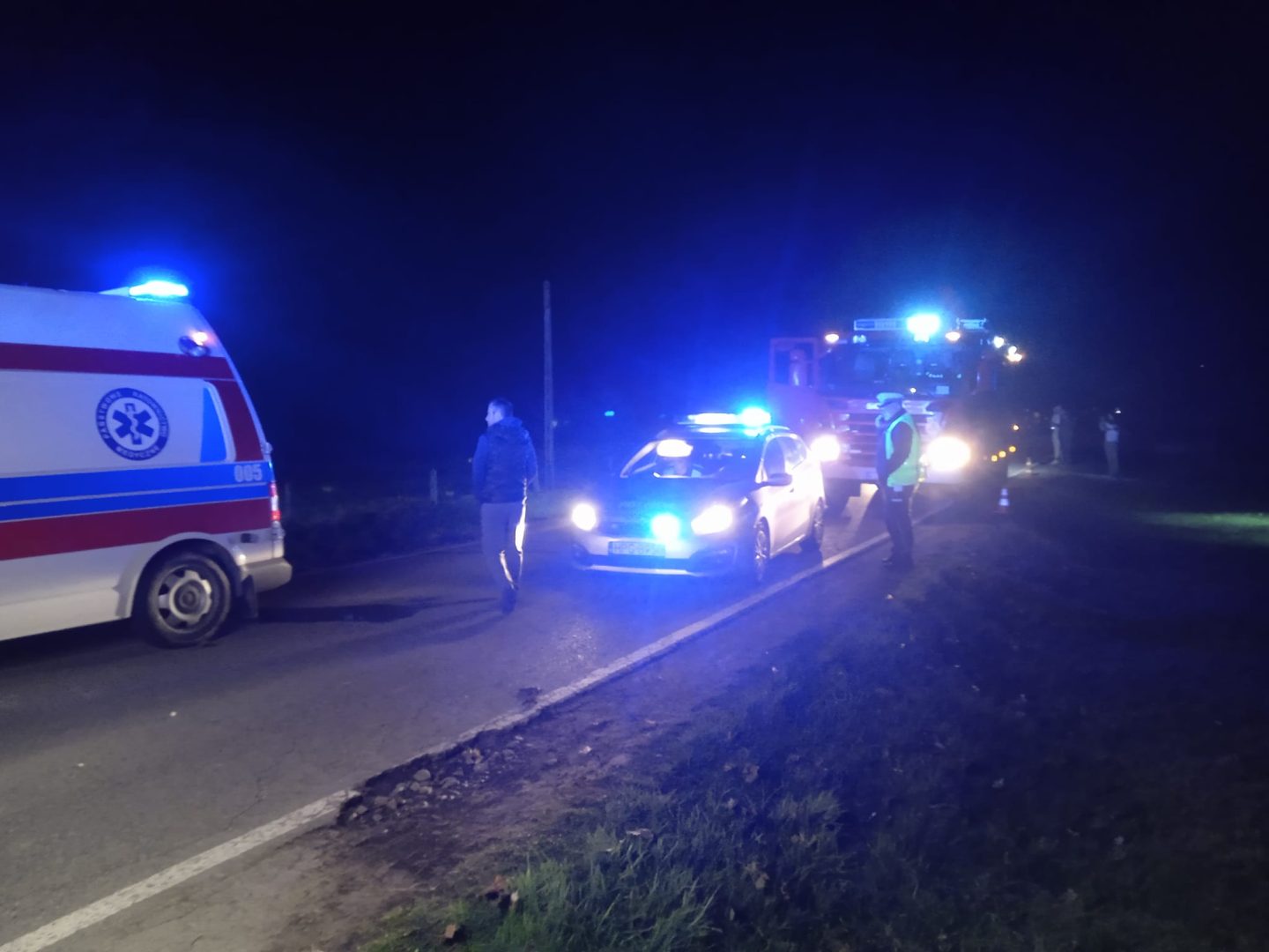 Szczyrzyc, potrącenie pieszego, OSP Pogorzany