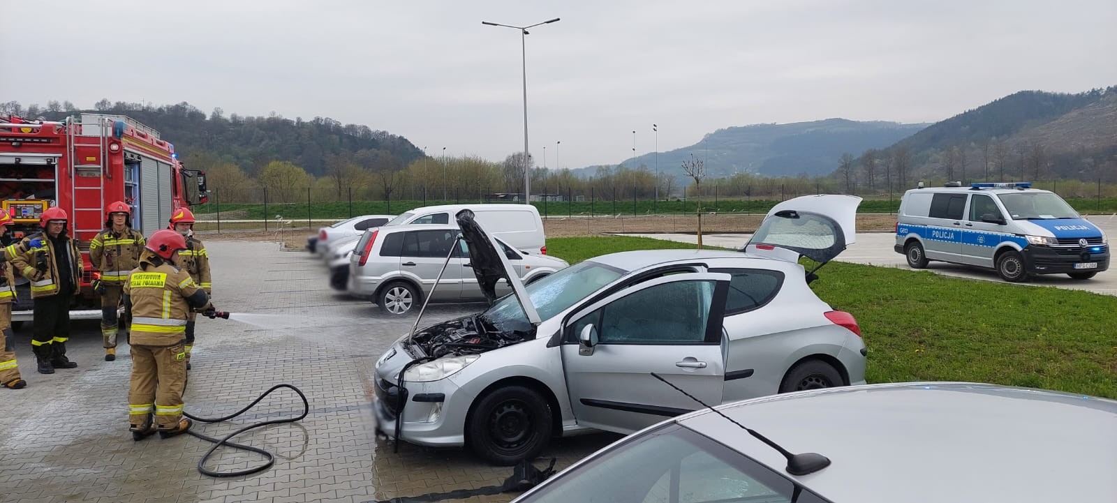 Wielogłowy, pożar samochodu