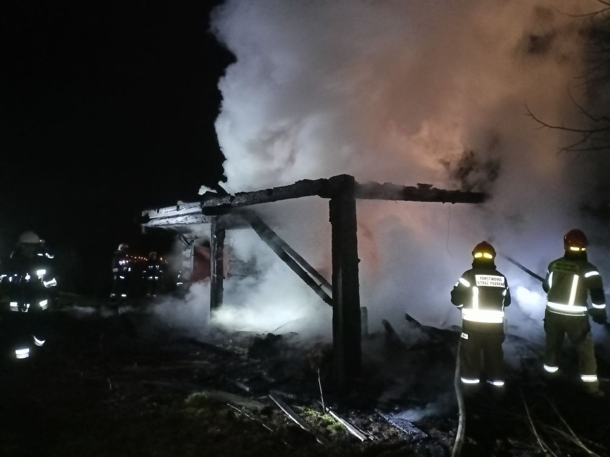 Sucha Struga - pożar budynku gospodarczego