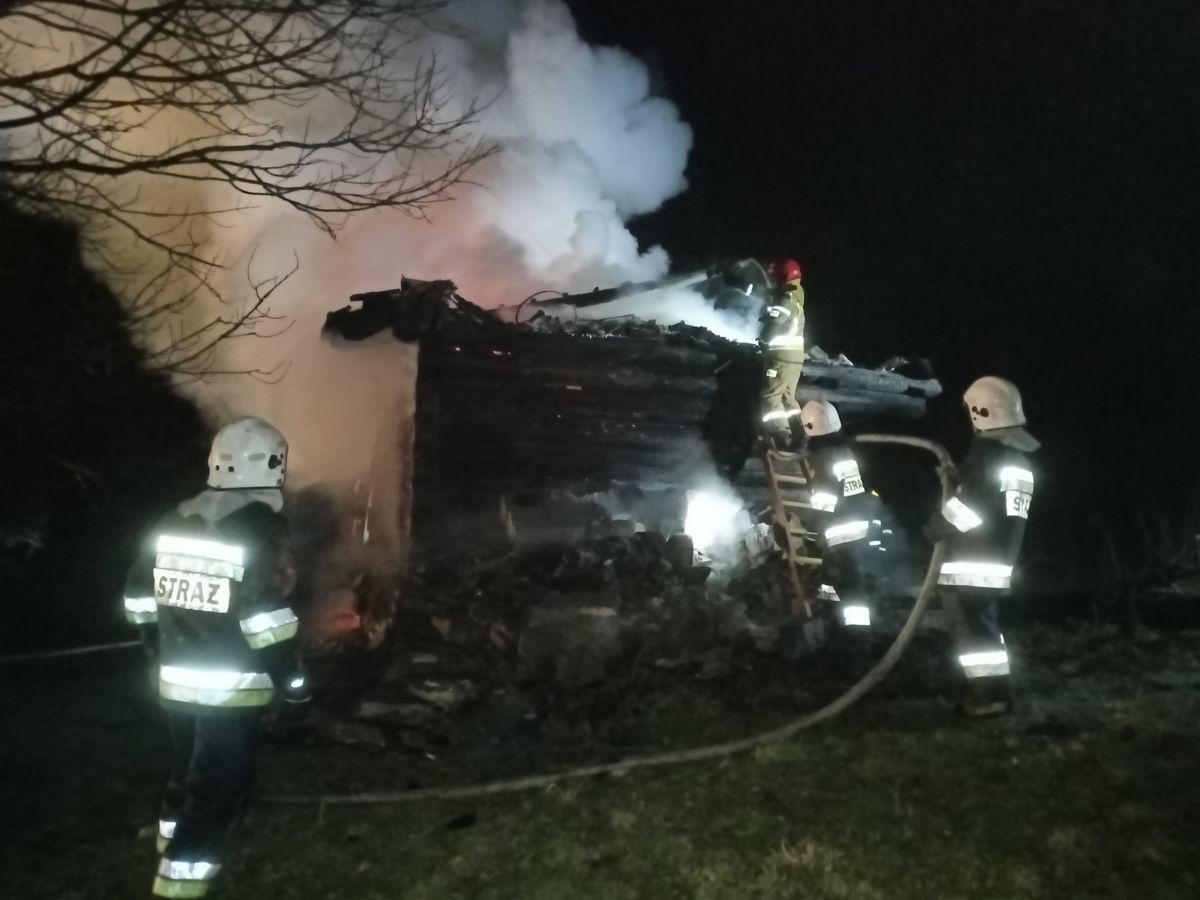 Sucha Struga - pożar budynku gospodarczego