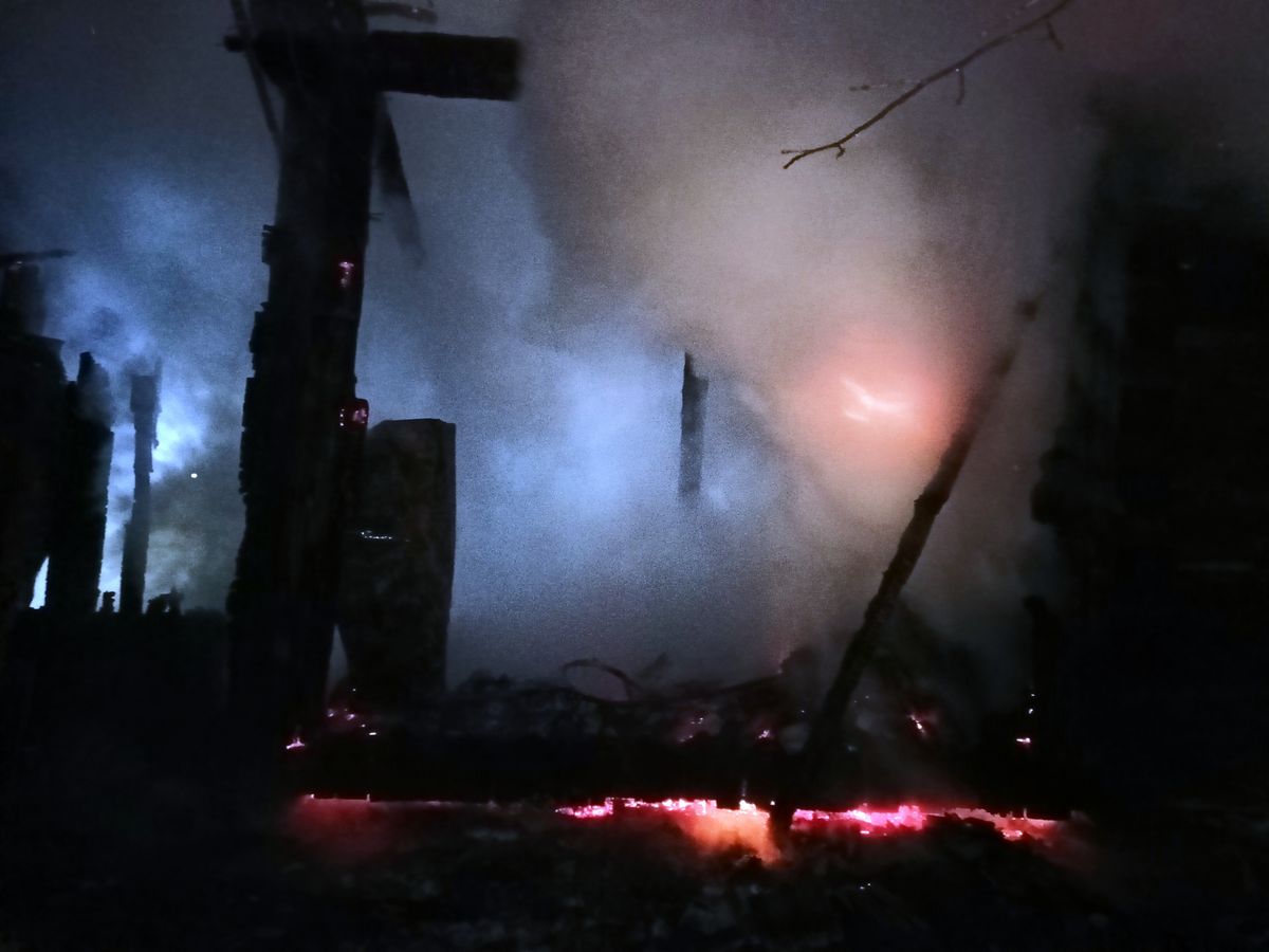 Sucha Struga - pożar budynku gospodarczego