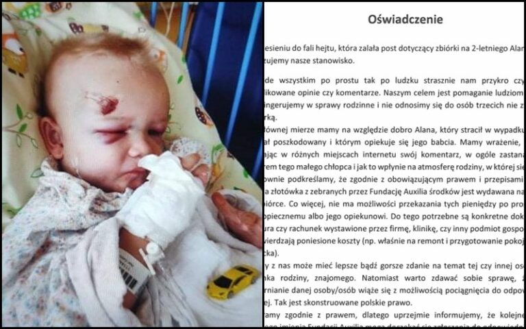 Kontrowersje wokół zbiórki dla Alana. Fundacja Auxilia: nie dajemy pieniędzy do ręki