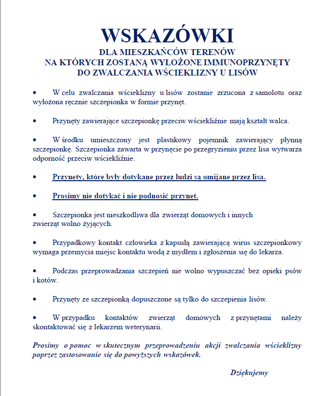szczepienie lisów