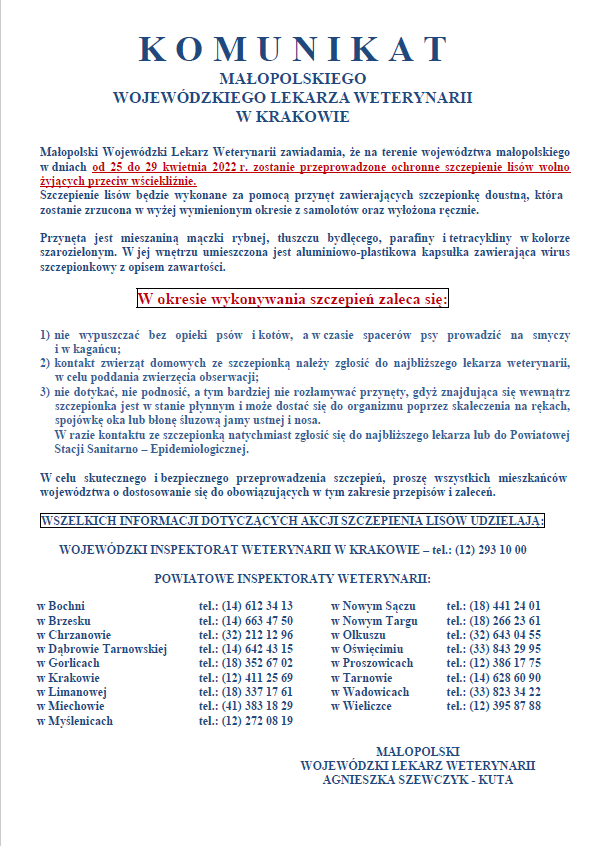 szczepienie lisów