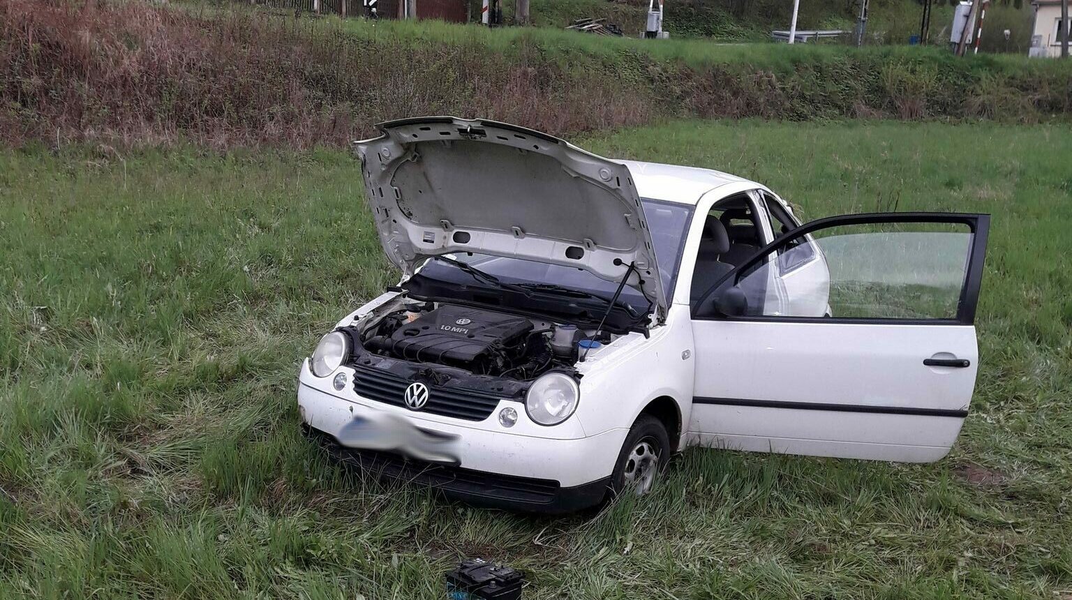 Żegiestów, samochód wypadł z drogi