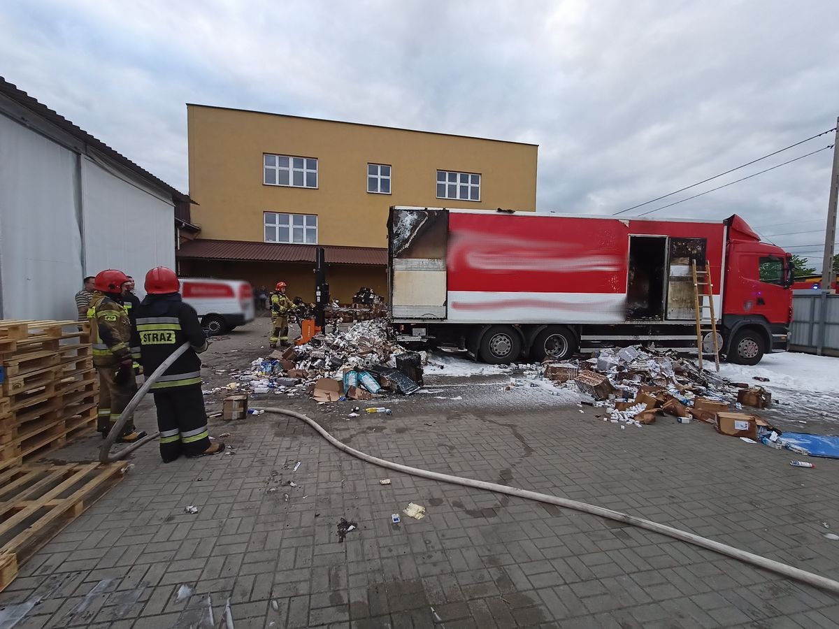 Nowy Sącz pożar samochodu ciężarowego