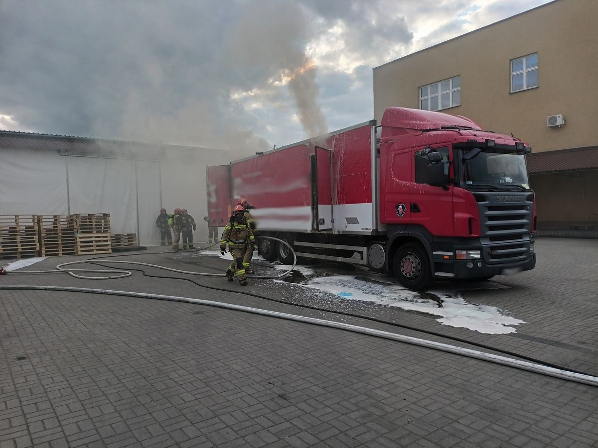 Nowy Sącz pożar samochodu ciężarowego