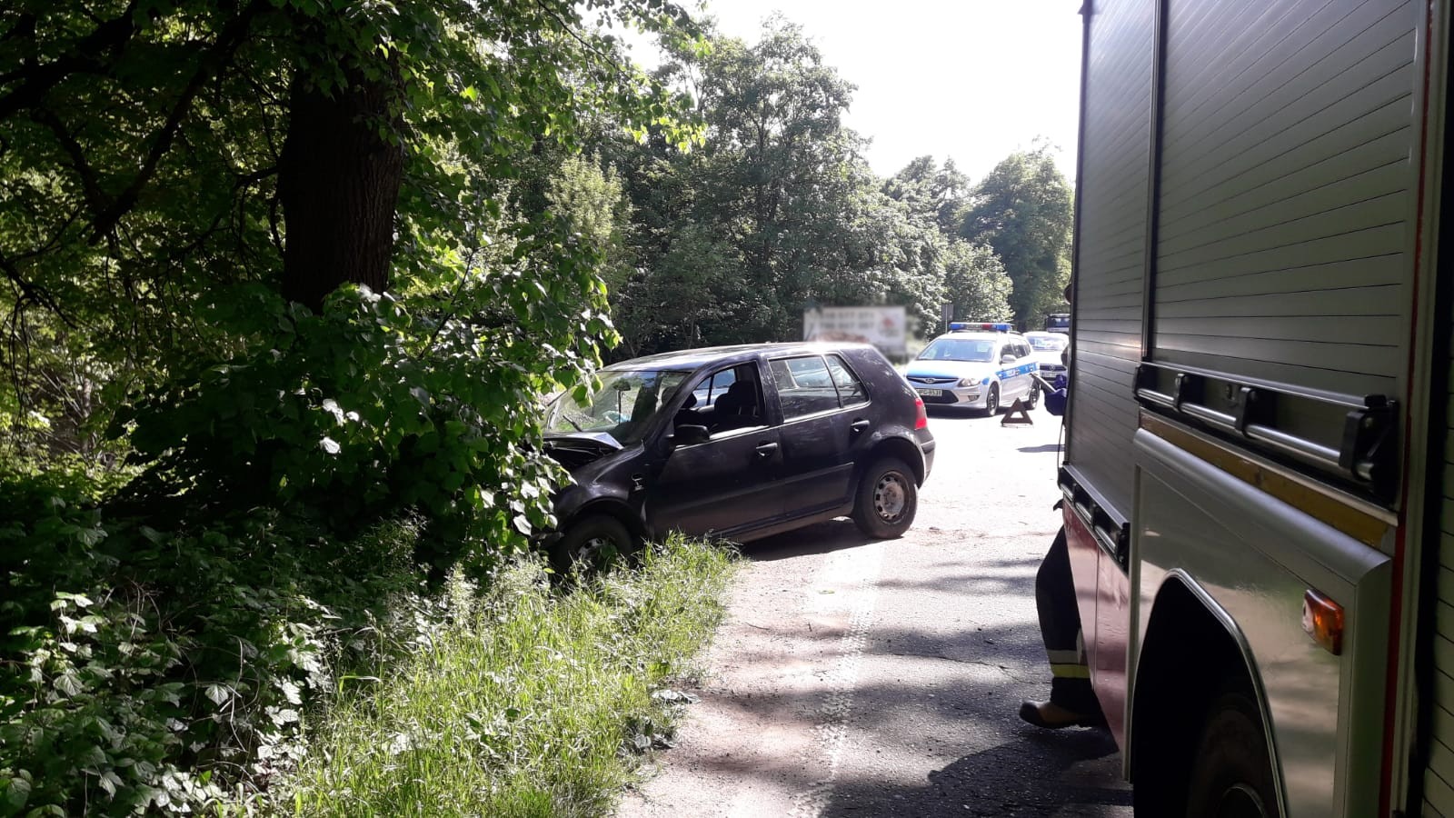 Naściszowa samochód wypadł z drogi