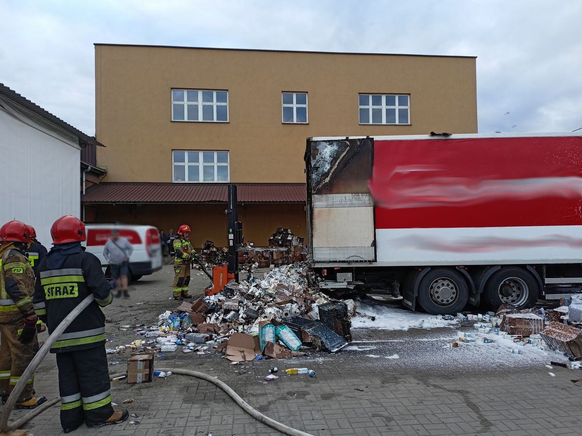 Nowy Sącz pożar samochodu ciężarowego