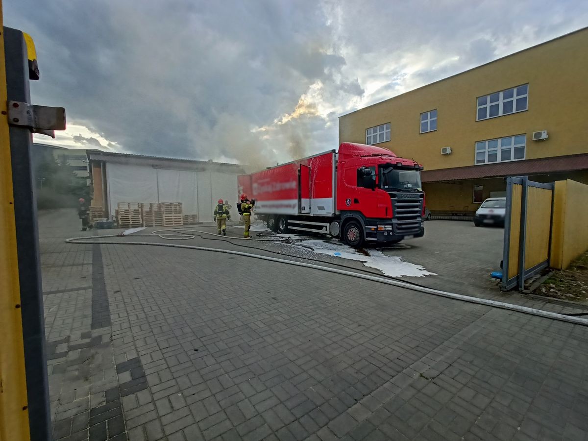 Nowy Sącz pożar samochodu ciężarowego