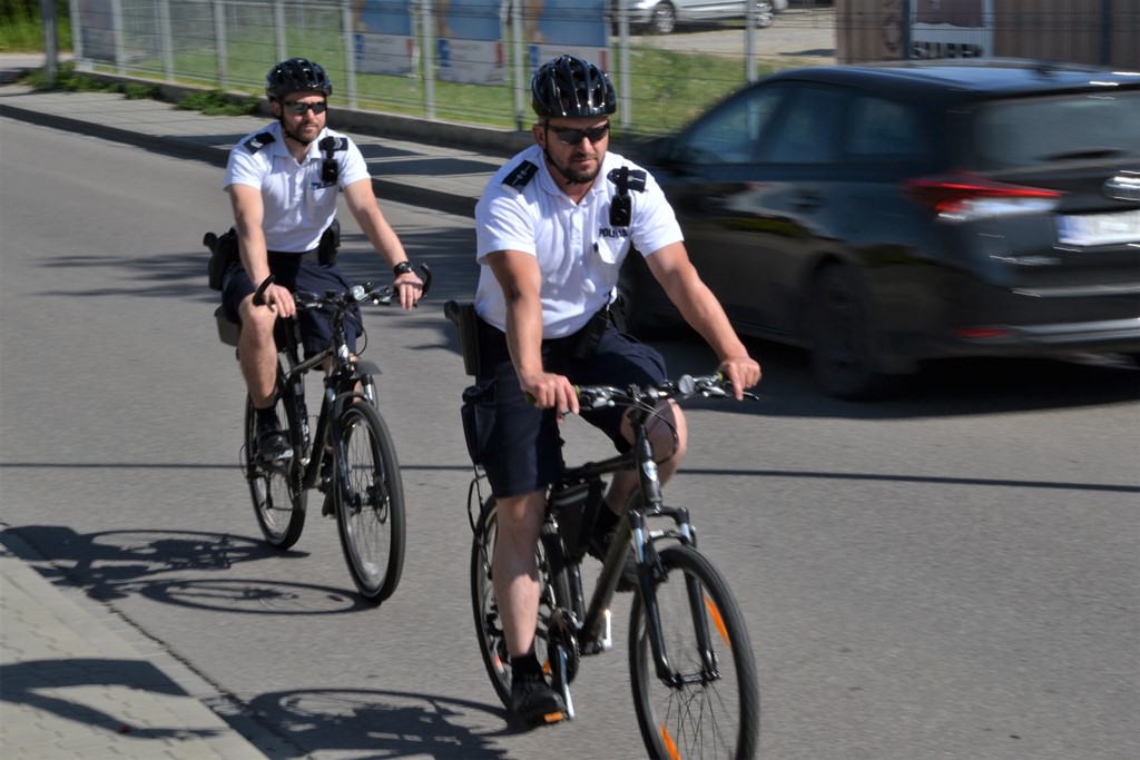 policyjne patrole na rowerze, Nowy Sącz, Sądecczyzna, powiat nowosądecki