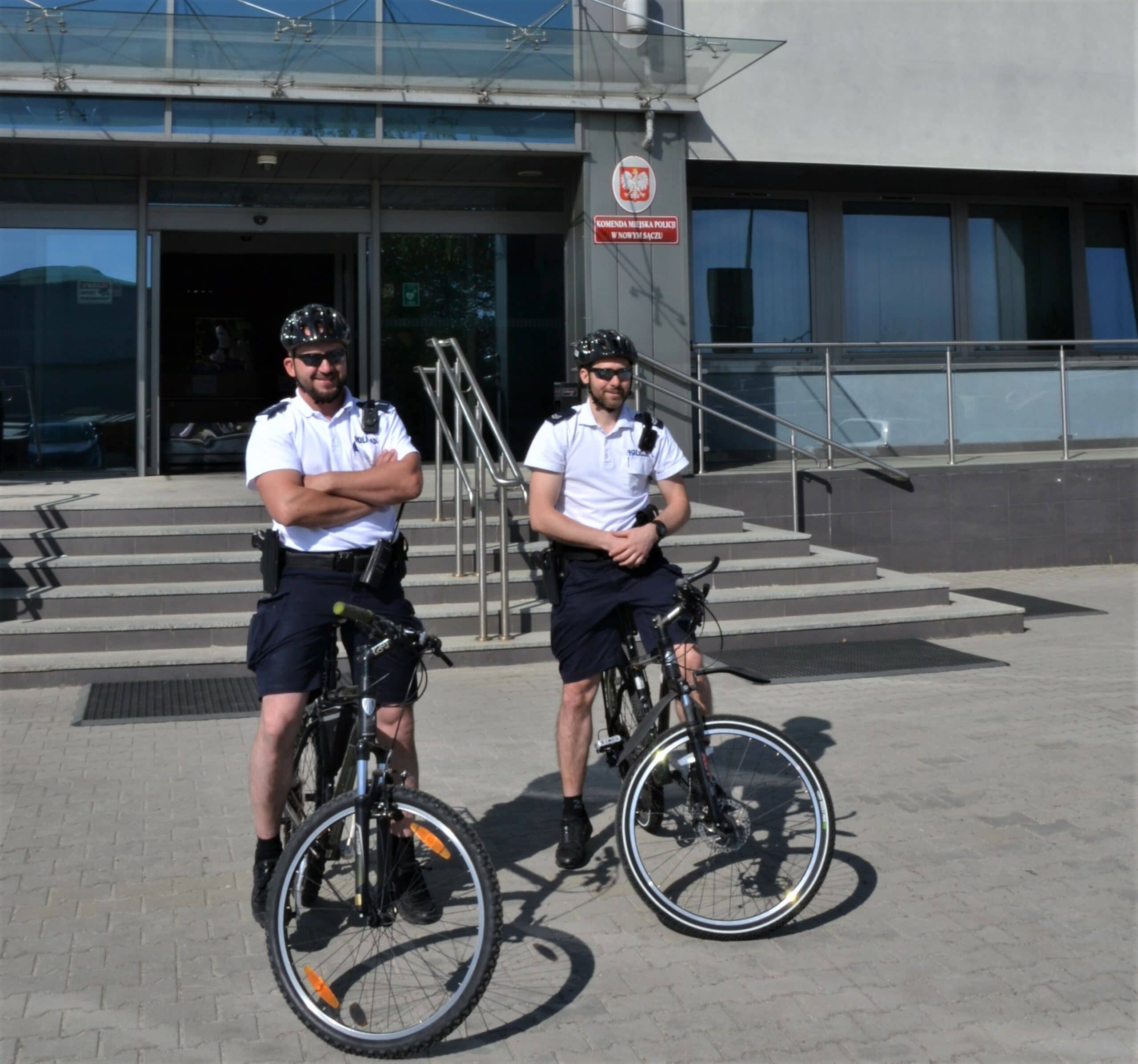 policyjne patrole na rowerze, Nowy Sącz, Sądecczyzna, powiat nowosądecki