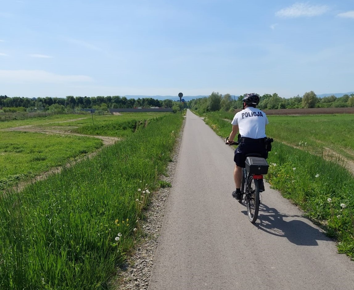 policyjne patrole na rowerze, Nowy Sącz, Sądecczyzna, powiat nowosądecki